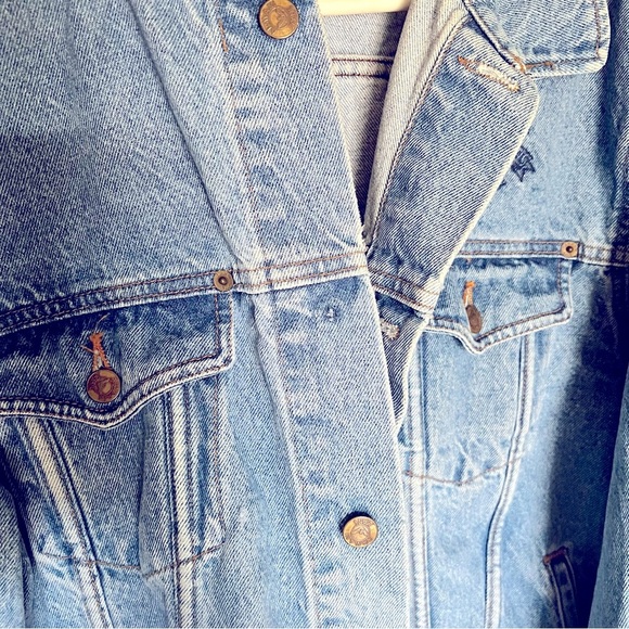 1990's Giorgio Armani Jeans Light Blue Denim Jacket size L  *read* - Picture 6 of 10